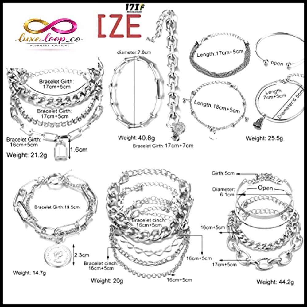 Stackable Chunky Dainty Bracelets Set Adjustable … - image 6